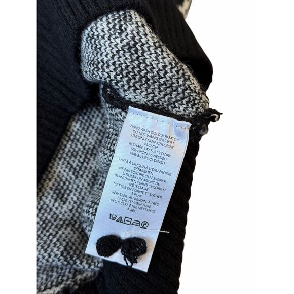 Anthropologie Maeve Geometric Knit Sweater Vest Shrug Set Large Black White Larg - Picture 10 of 14